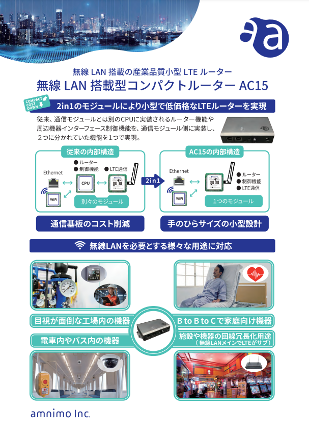 無線LAN搭載コンパクトルーターAC15